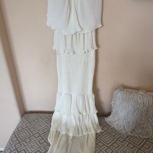 JLUXLABEL  Casa Blanca Cream Pleated Dress